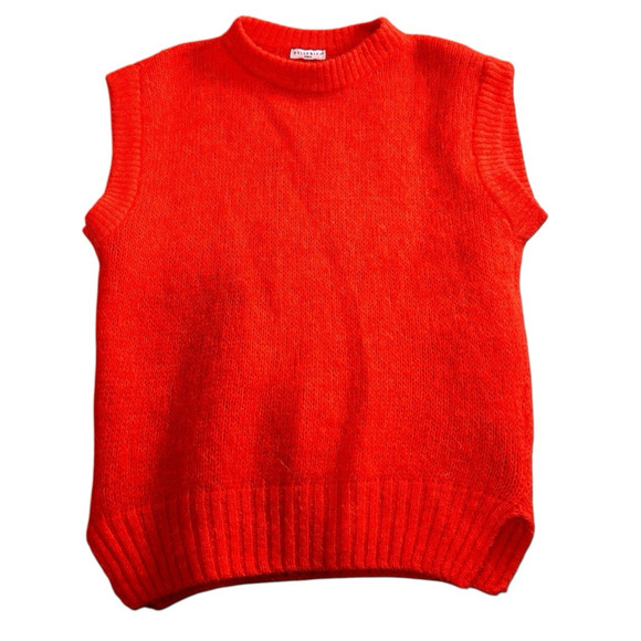 Bellerina Paris Sweater Women's One Size Orange Mohair Blend Made in Italy - Picture 5 of 5